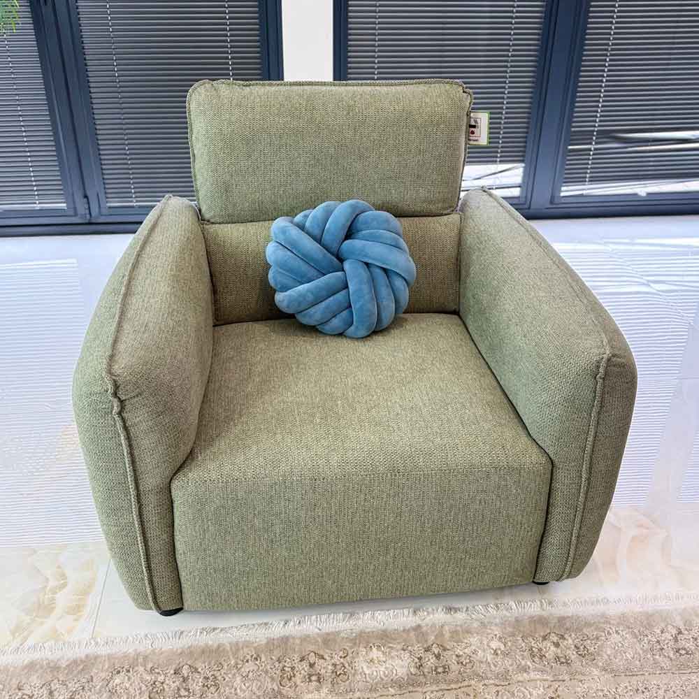Aster Fabric 1 Seater Sofa in Green