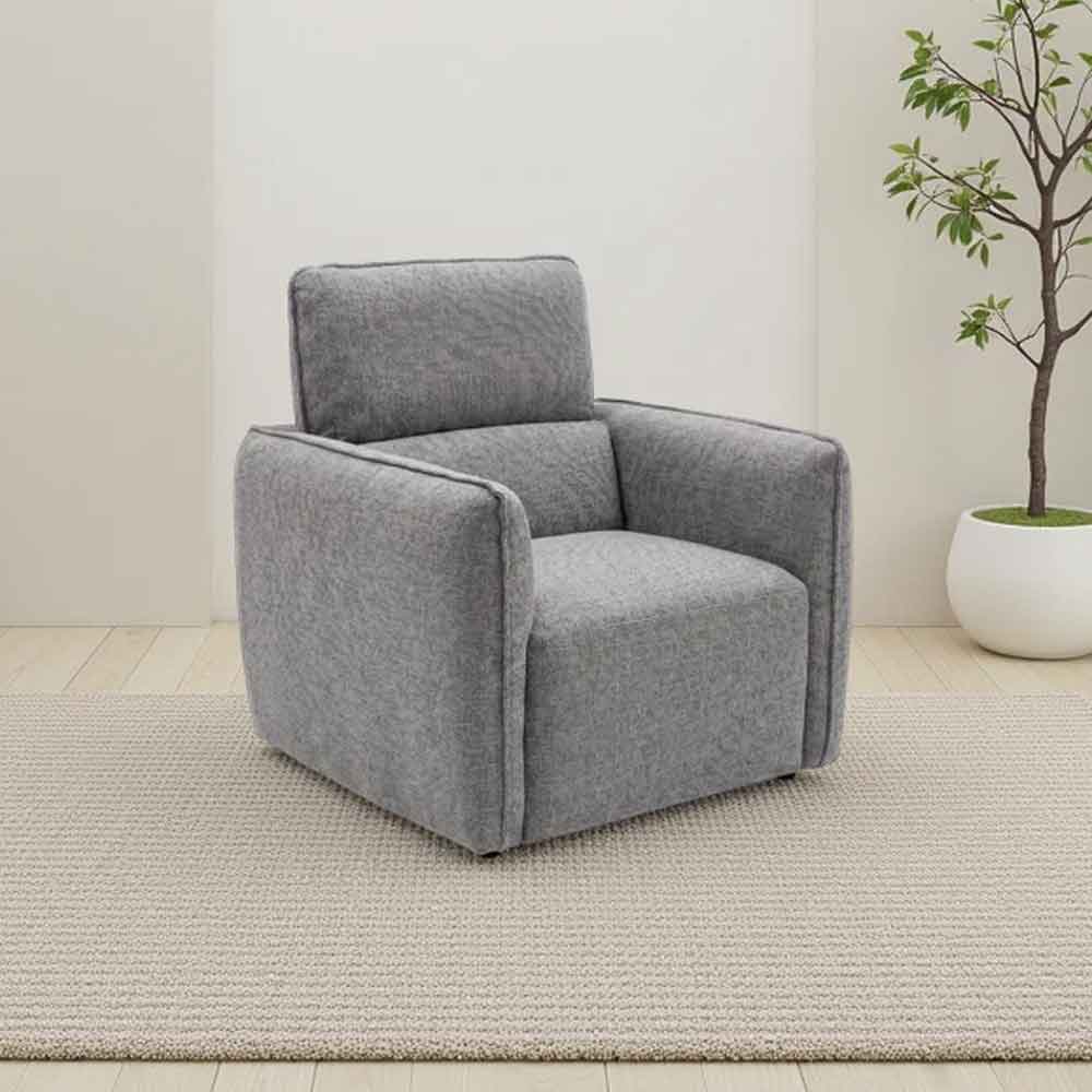 Aster Fabric 1 Seater Sofa in Grey