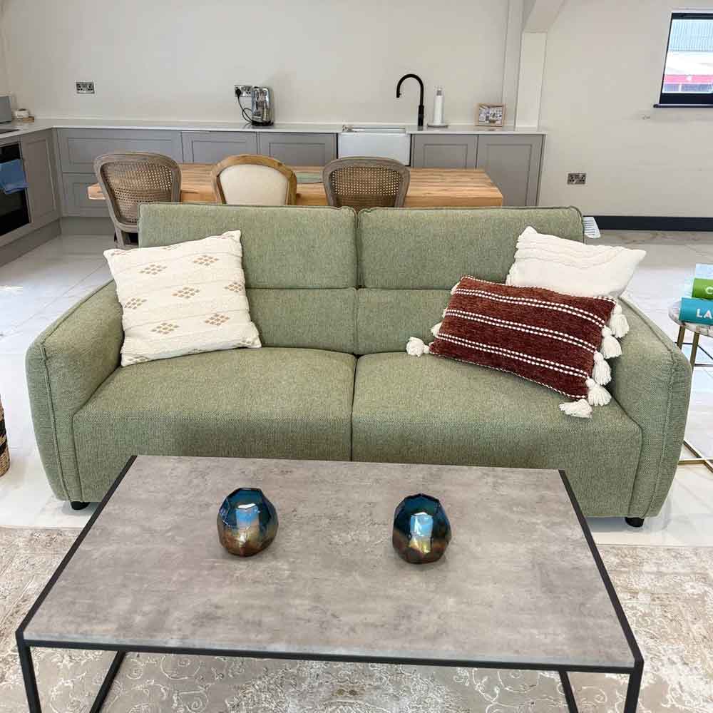 Aster Fabric 3+2 Seater Sofa Set in Green