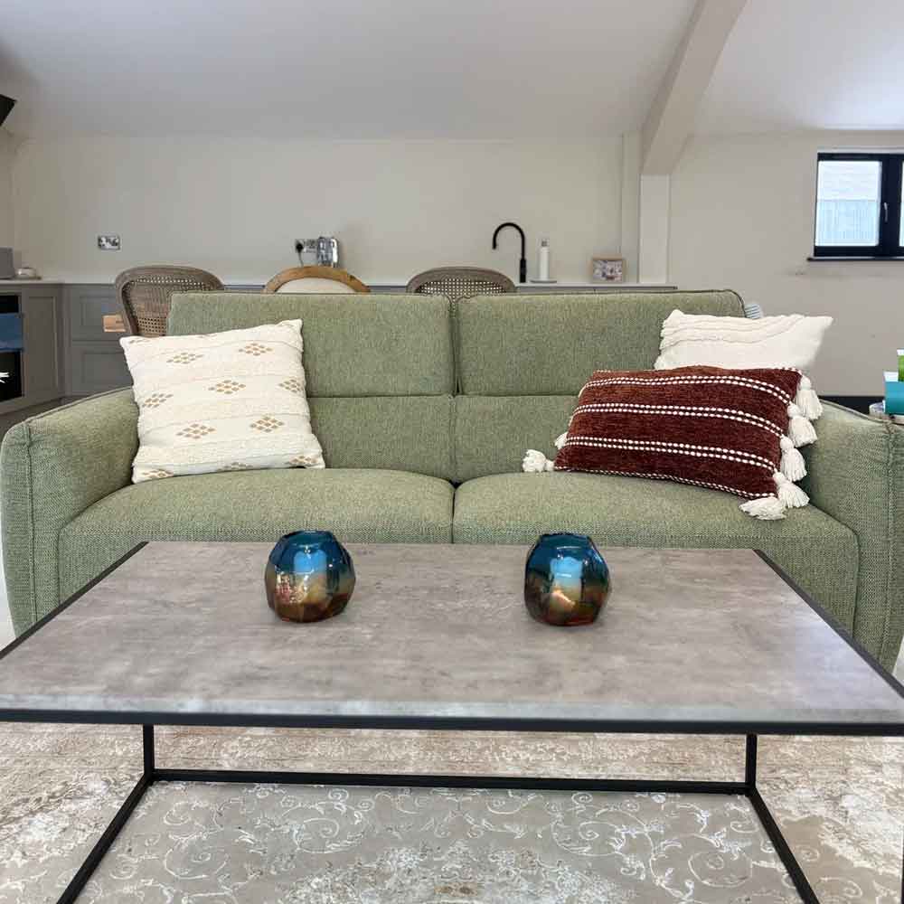 Aster Fabric 3+2 Seater Sofa Set in Green