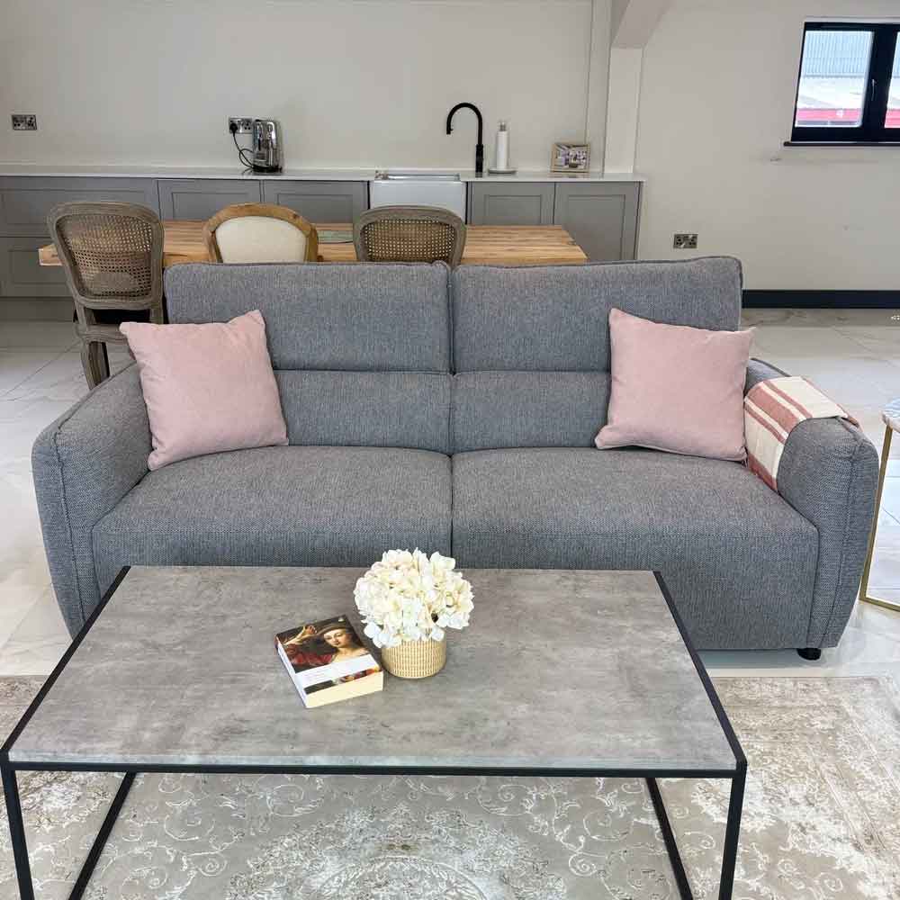 Aster Fabric 3+2 Seater Sofa Set in Grey
