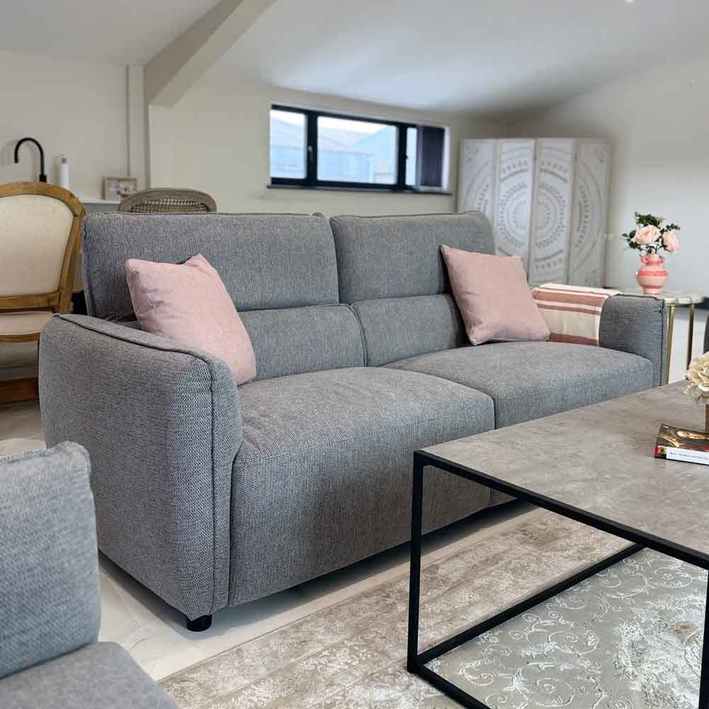 Aster Fabric 3+2 Seater Sofa Set in Grey