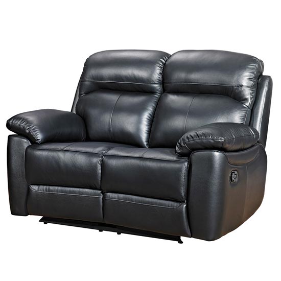 Product photograph of Astona Leather 2 Seater Recliner Sofa In Black from Furniture in Fashion