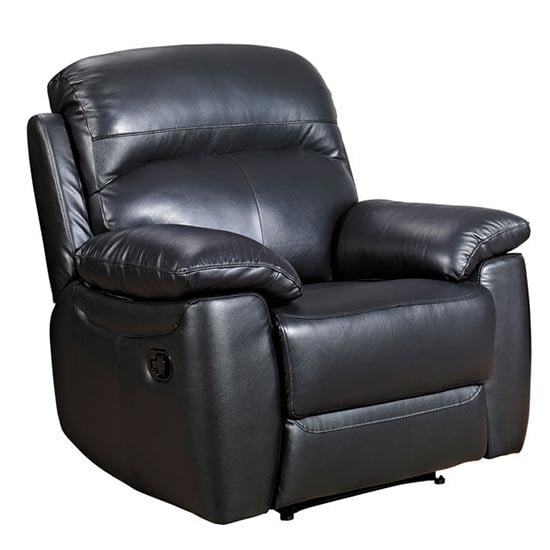 Product photograph of Astona Leather Recliner Sofa Chair In Black from Furniture in Fashion