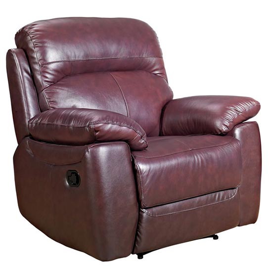 Product photograph of Astona Leather Recliner Sofa Chair In Chestnut from Furniture in Fashion