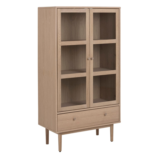 Read more about Astonik wooden 2 doors and 1 drawer display cabinet in oak white