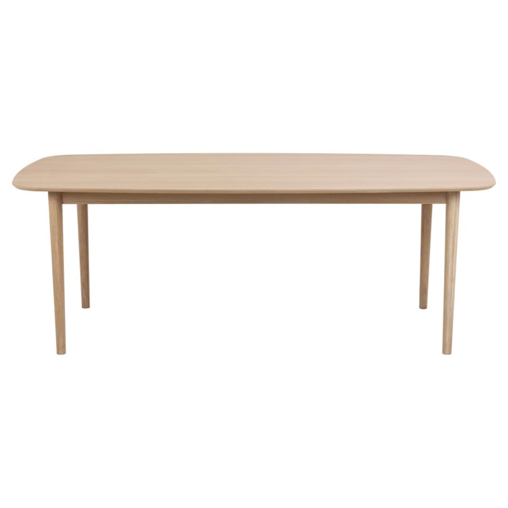 Astonik Wooden Rectangular Dining Table In White Oak