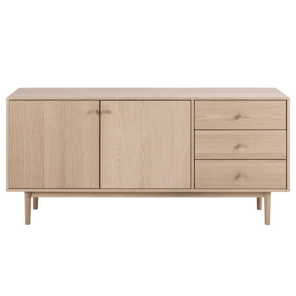 Astonik Wooden Sideboard With 2 Doors 3 Drawers In Oak
