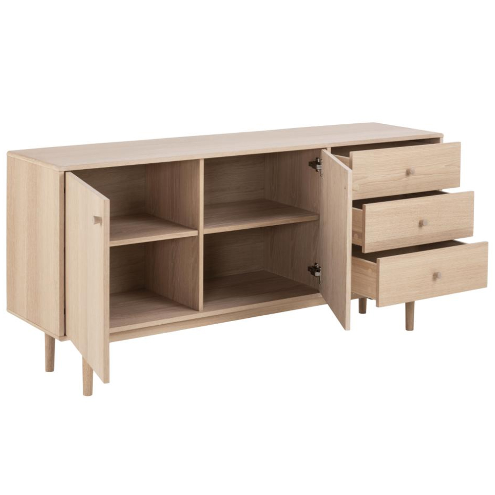 Astonik Wooden Sideboard With 2 Doors 3 Drawers In Oak