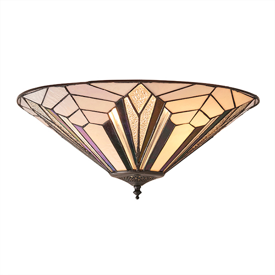 Astoria 2 Lights Large Flush Ceiling Light In Dark Bronze
