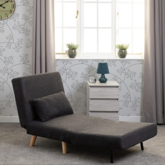 Product photograph of Annecy Boucle Fabric Chair Bed In Grey from Furniture in Fashion