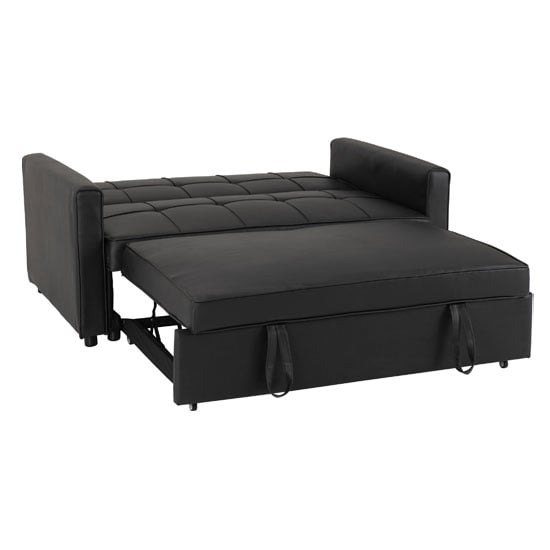 Annecy Faux Leather Sofa Bed In Black_4