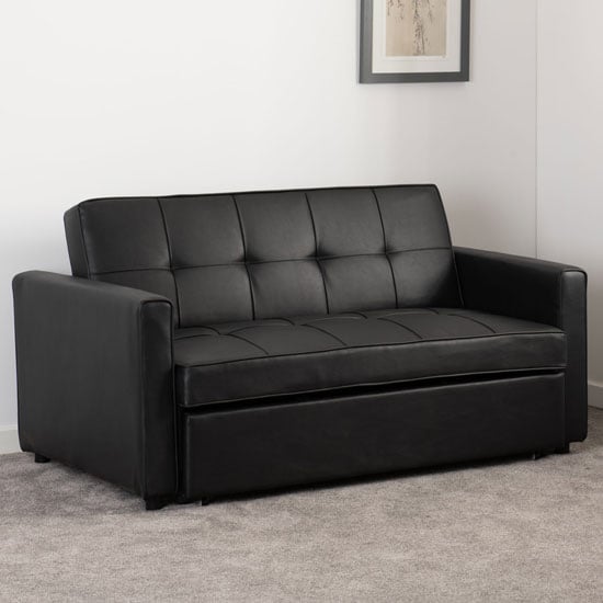 Photo of Annecy faux leather sofa bed in black