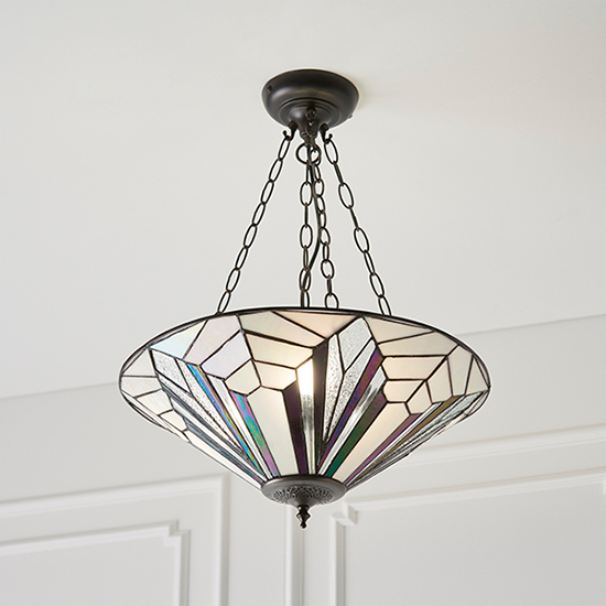 Astoria Large 3 Lights Inverted Pendant Light In Dark Bronze