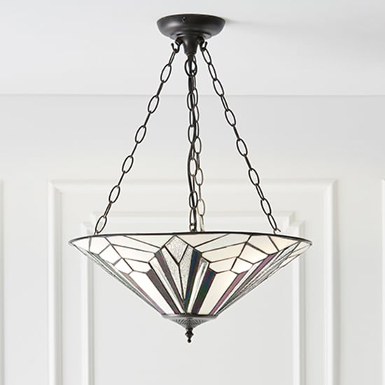 Photo of Astoria large 3 lights inverted pendant light in dark bronze