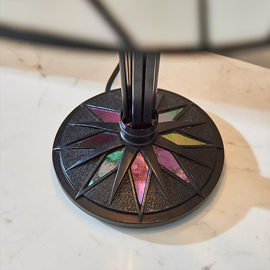 Astoria Medium Tiffany Glass Table Lamp In Black