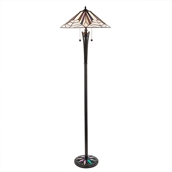 Astoria Tiffany Glass Floor Lamp In Black