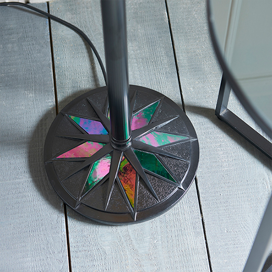Astoria Tiffany Glass Floor Lamp In Black