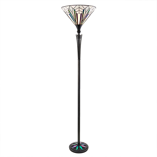 Astoria Tiffany Glass Uplighter Floor Lamp In Black_2
