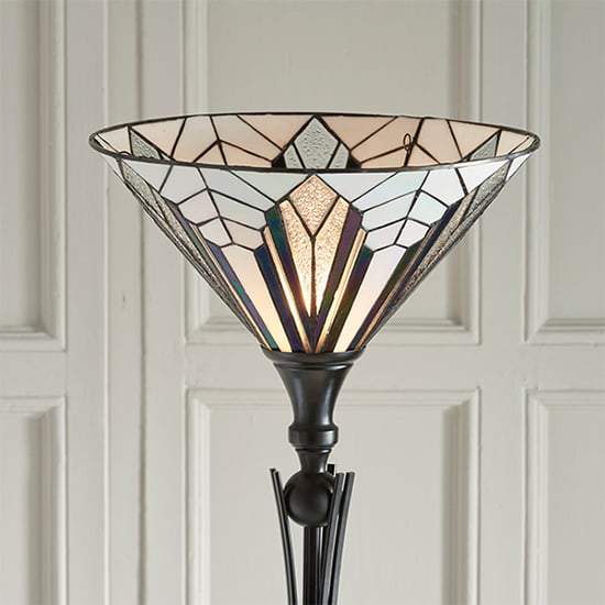 Astoria Tiffany Glass Uplighter Floor Lamp In Black_3