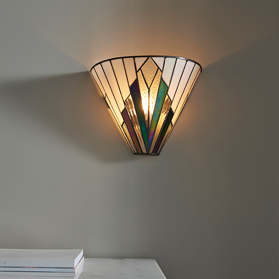 Astoria Tiffany Glass Wall Light In Dark Bronze