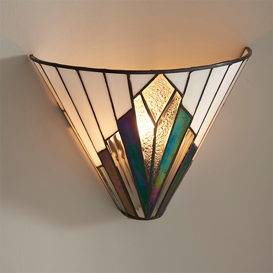 Astoria Tiffany Glass Wall Light In Dark Bronze