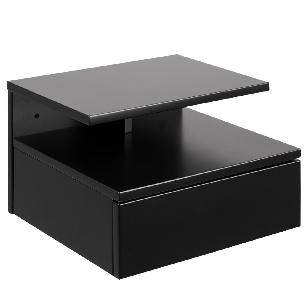 Astoria Wooden Bedside Cabinet With 1 Drawer In Black