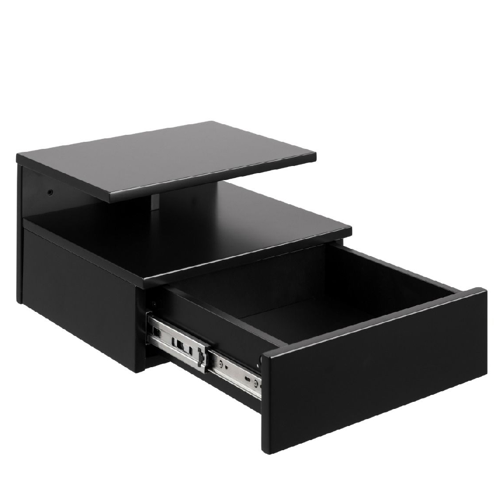 Astoria Wooden Bedside Cabinet With 1 Drawer In Black