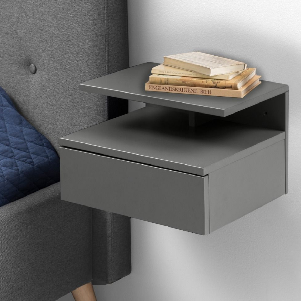 Read more about Astoria wooden bedside cabinet with 1 drawer in grey