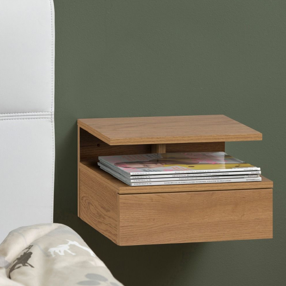 Read more about Astoria wooden bedside cabinet with 1 drawer in oak
