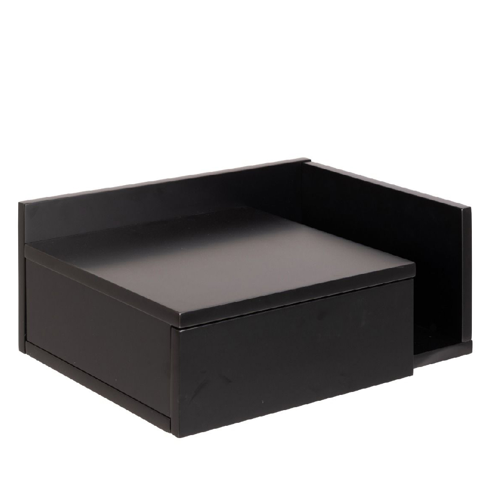 Astoria Wooden Bedside Cabinet In Black