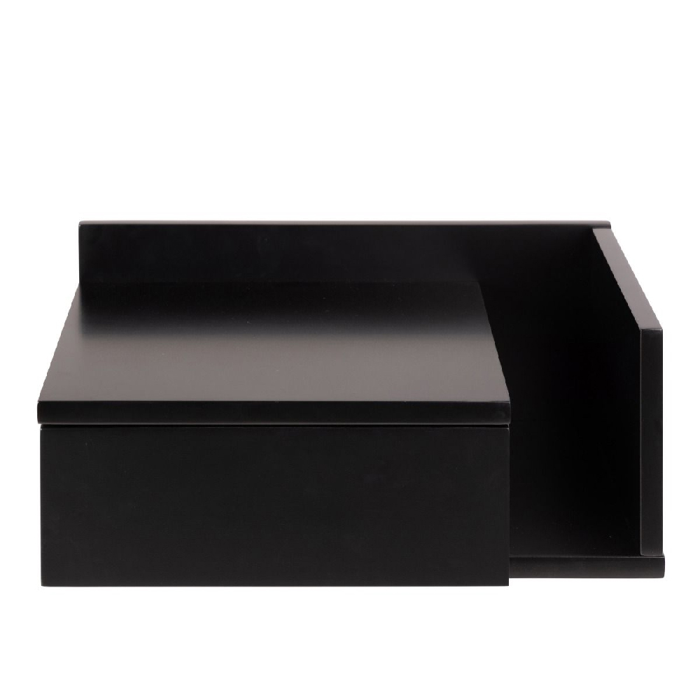 Astoria Wooden Bedside Cabinet In Black