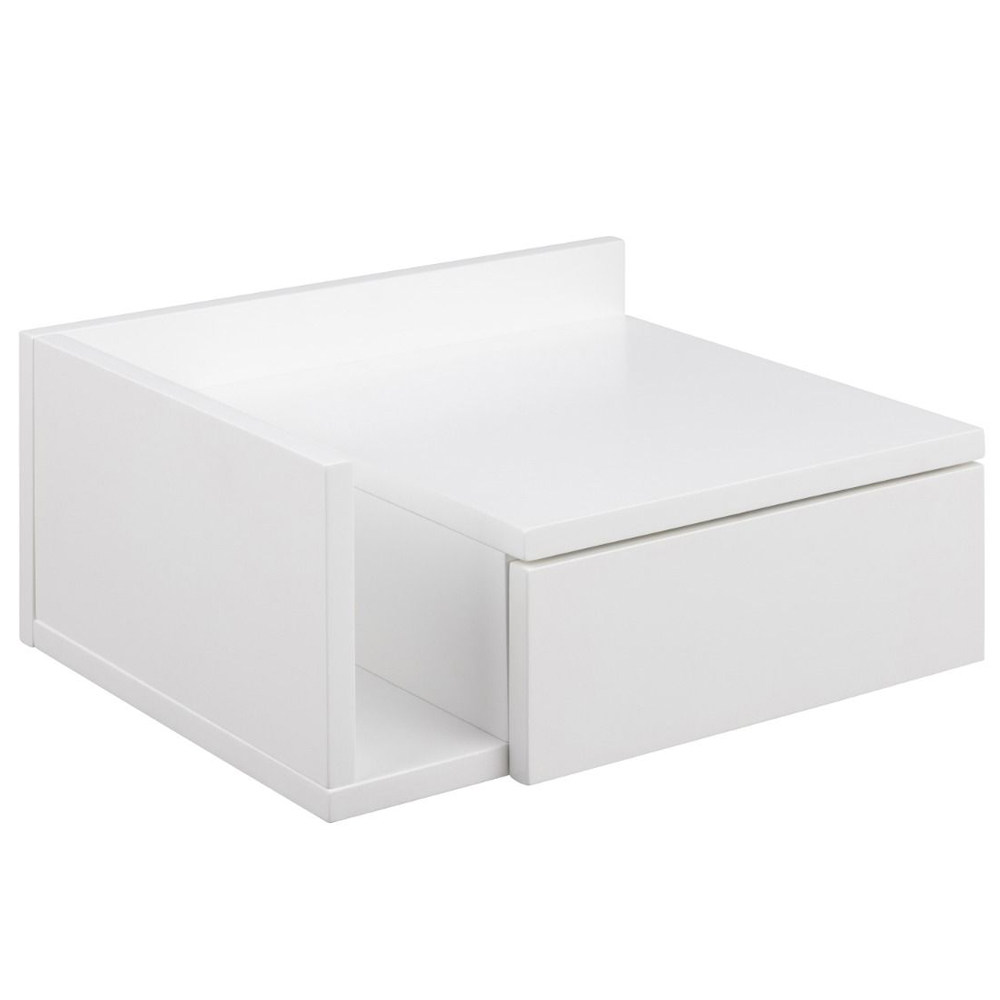 Astoria Wooden Wall Hung Bedside Cabinet With 1 Drawer In White