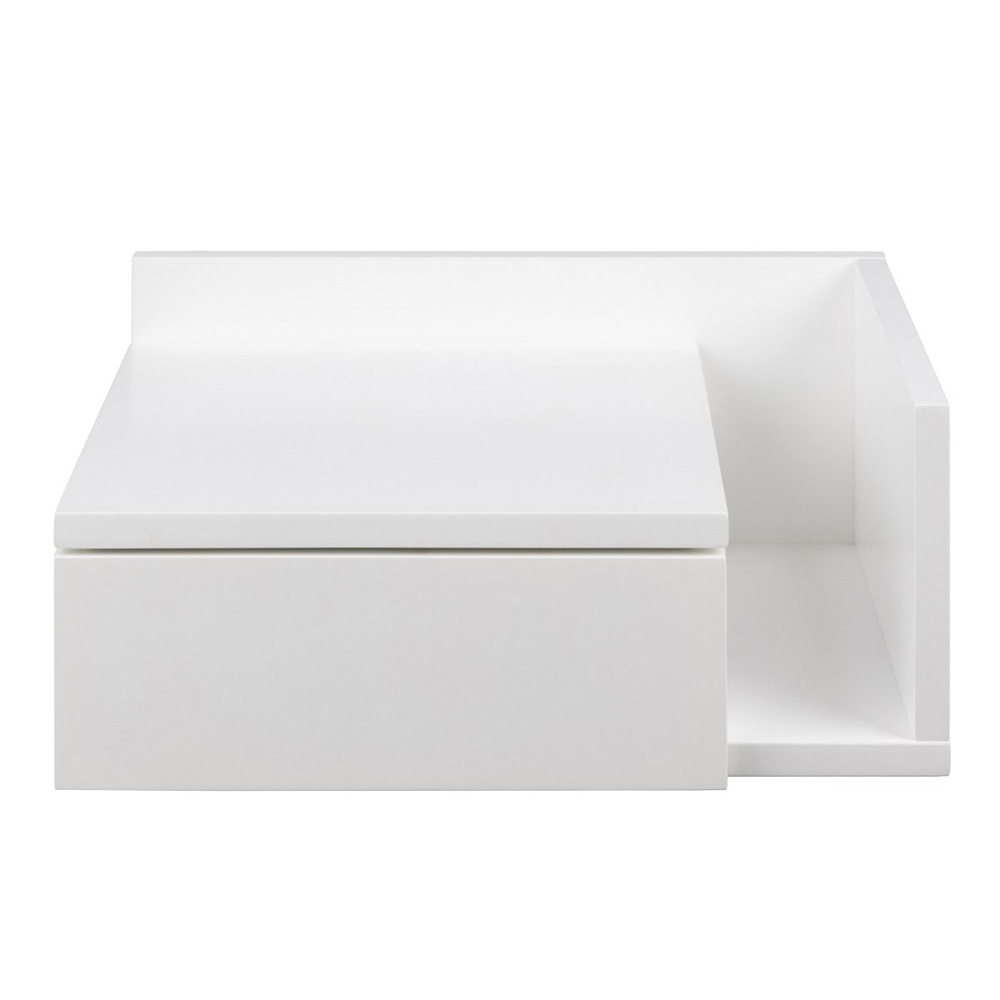 Astoria Wooden Wall Hung Bedside Cabinet With 1 Drawer In White