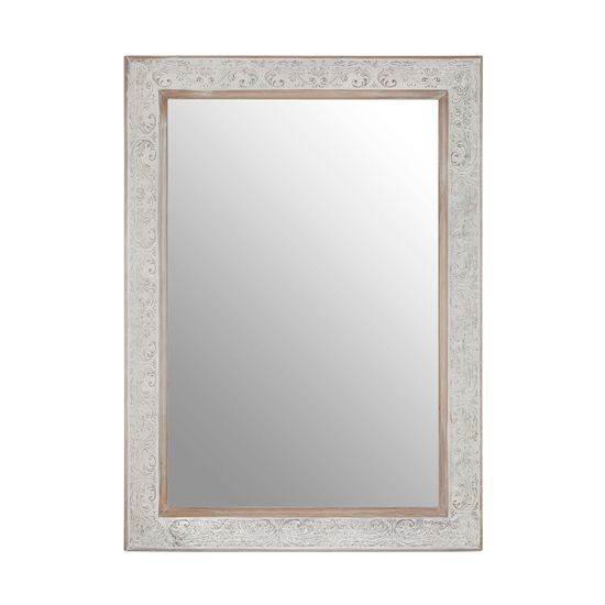 Product photograph of Astoya Rectangular Wall Mirror In Antique Silver from Furniture in Fashion