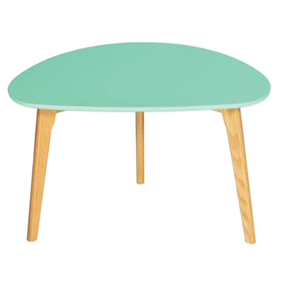 Astra Wooden Coffee Table With Solid Oak Legs In Aqua