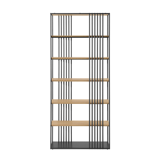 Astra Wooden Minimalist Open Slat Bookshelf In Coastal Oak Furniture