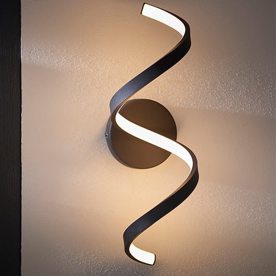 Product photograph of Astral Led Metal Wall Light In Textured Black from Furniture in Fashion