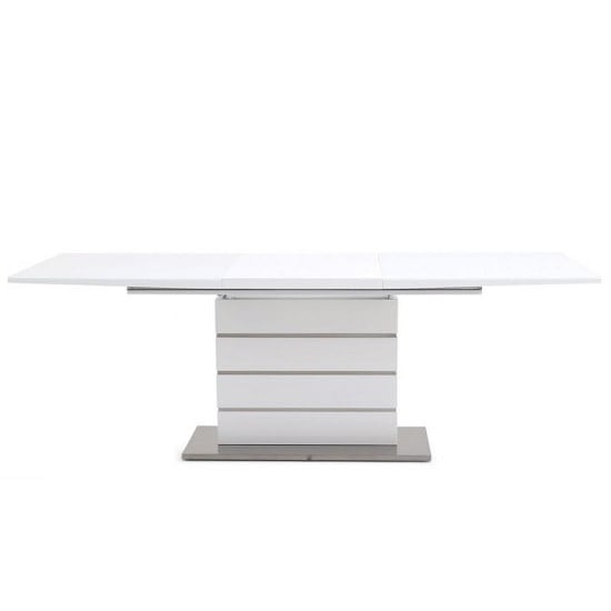Malton Glass Extending Dining Table With White High Gloss_1