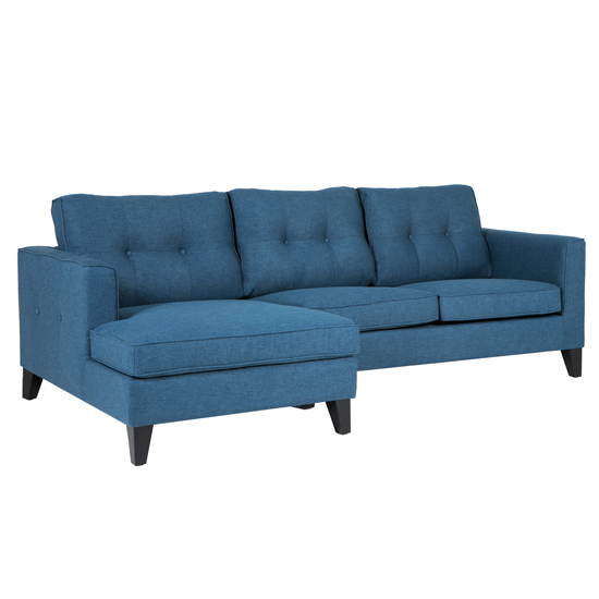 Astride Fabric Left Hand Corner Sofa In Navy Blue Furniture in Fashion