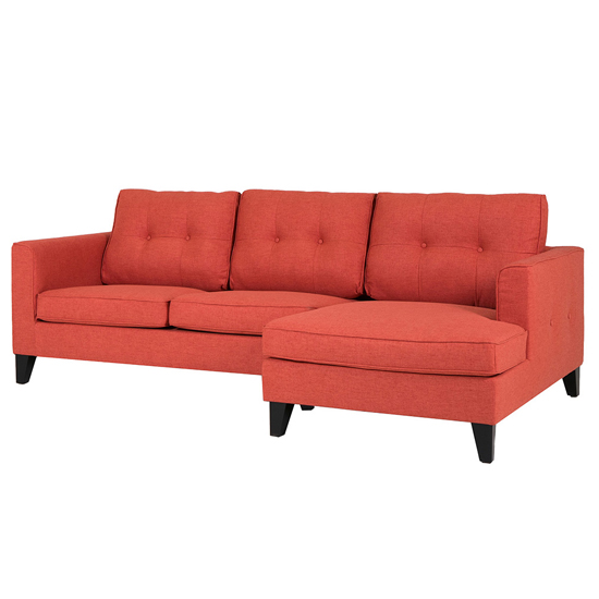 Astride Fabric Right Hand Corner Sofa In Rust