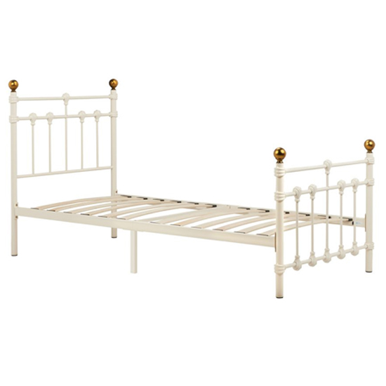 Read more about Atalla metal single bed in cream
