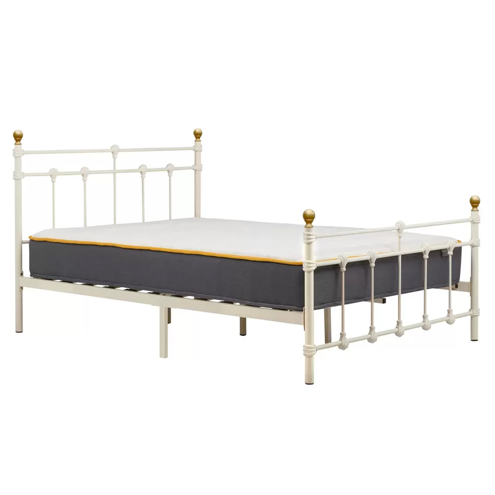 Atalla Metal Small Double Bed In Cream