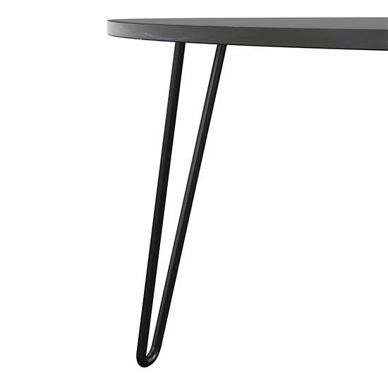 Anaheim Wooden Nest Of 2 Tables In Black Marble Effect