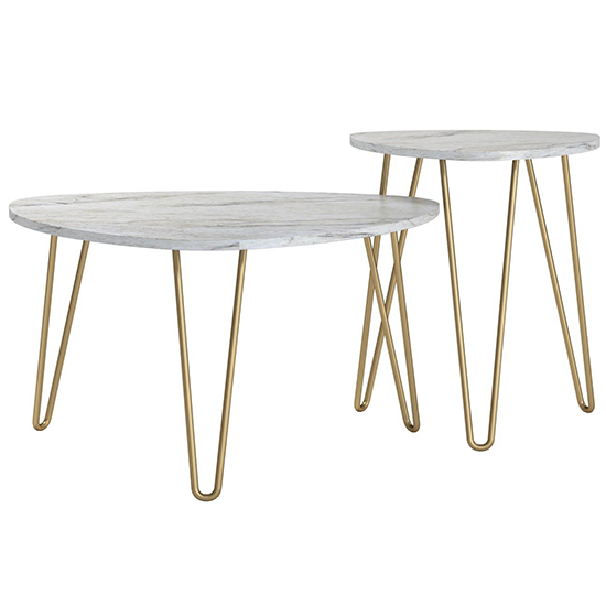 Aynho Wooden Nest Of 2 Tables In White Marble Effect_3