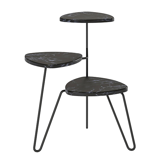 Aynho Wooden Plant Stand In Black Marble Effect_3