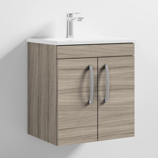 Product photograph of Athenia 50cm 2 Doors Wall Vanity With Basin 2 In Driftwood from Furniture in Fashion