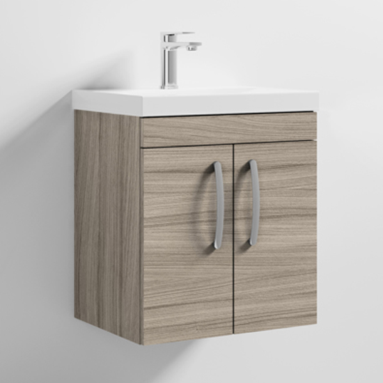 Product photograph of Athenia 50cm 2 Doors Wall Vanity With Basin 3 In Driftwood from Furniture in Fashion