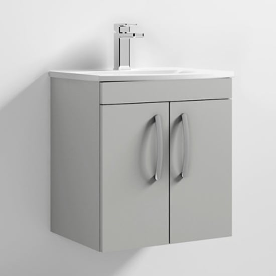 Product photograph of Athenia 50cm 2 Doors Wall Vanity With Basin 4 In Grey Mist from Furniture in Fashion