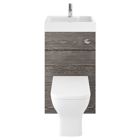 Photo of Athenia 50cm wc and vanity unit with basin in brown grey avola